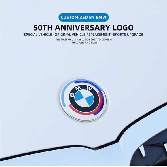BMW 50th Anniversary Edition Emblem for Hood and Trunk set of 2 NWT - Picture 3 of 12
